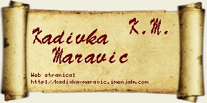 Kadivka Maravić vizit kartica